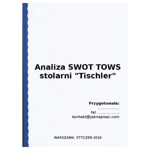 Analiza SWOT TOWS stolarni "Tischler" - przykład