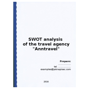 SWOT analysis of the travel agency "Anntravel" - example