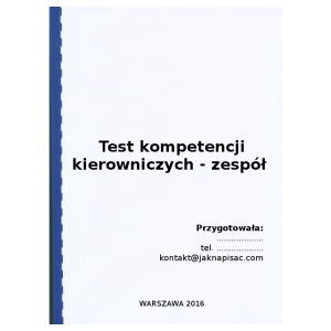 Test kompetencyjny: Test kompetencji kierowniczych - zespół - przykład