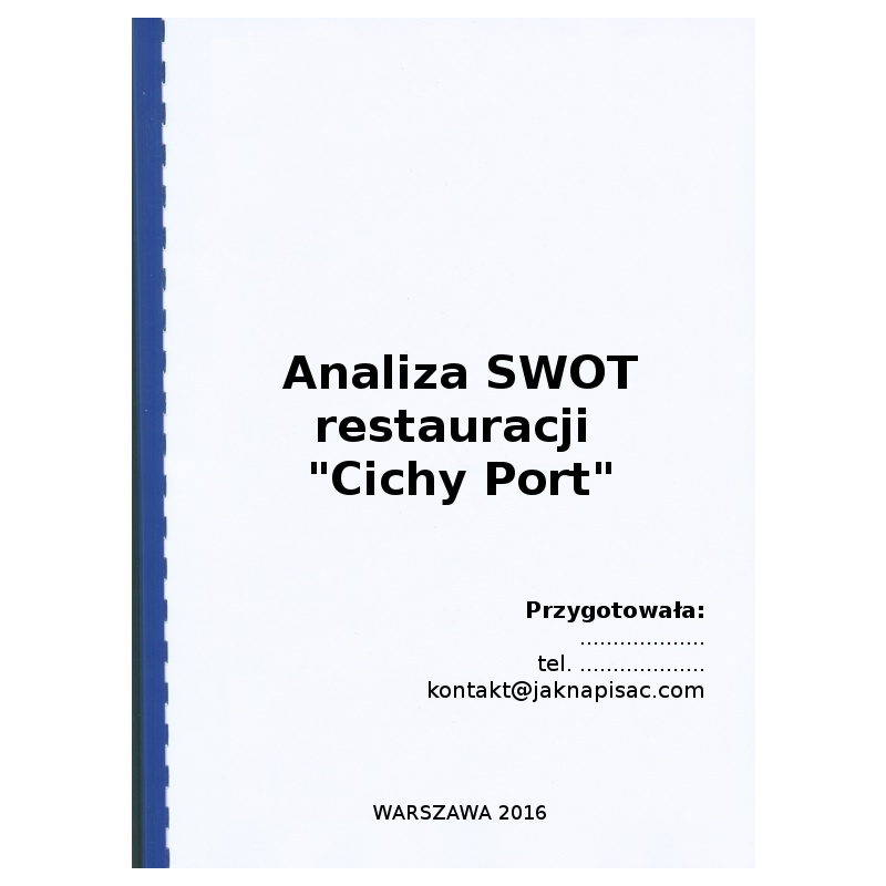 Analiza SWOT restauracji "Cichy Port" - przykład
