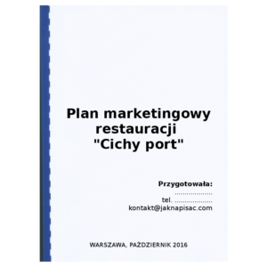 Plan marketingowy restauracji "Cichy port"