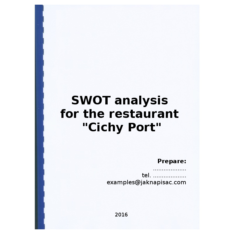 SWOT analysis for the restaurant "Cichy Port"